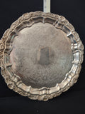 Vintage Silver-Plated Scalloped Edge Filigree 14" Serving Tray Poole (Lot3341