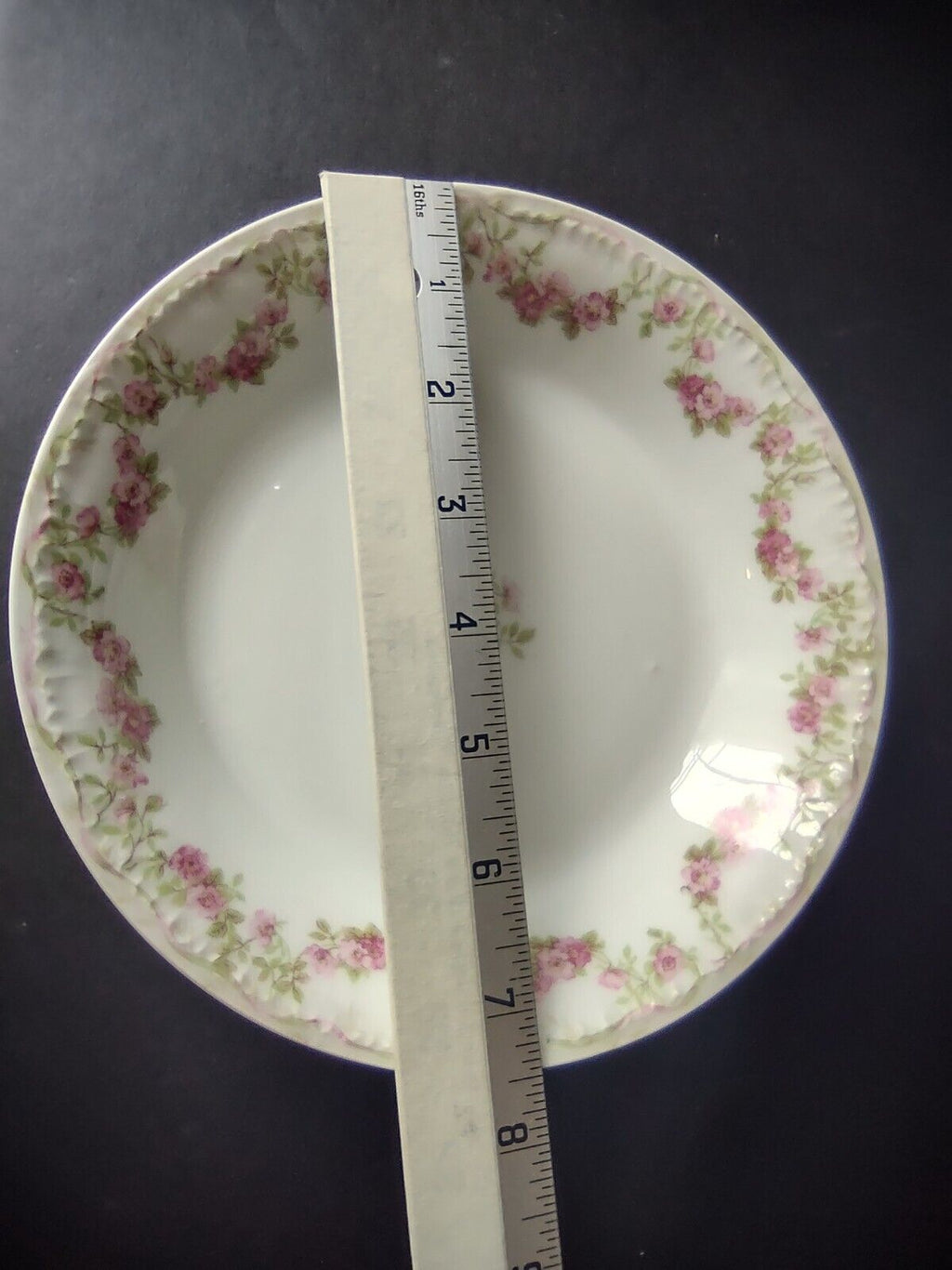 GDA Limoges 6 x Cream Soup Bowl Apple Blossom Garland Swag Ribbon (lot 748)