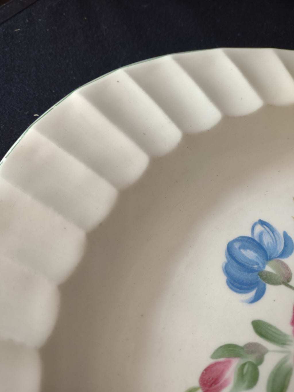 Vintage Luncheon Serving Plate Platter Rosemarie Scallop Edge Floral (Lot 5122)