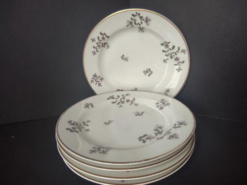 lot 762 Haviland Limoges 5 x Bread Butter Plate Blue Flowers