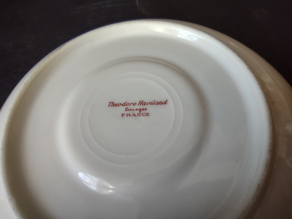 Haviland Limoges Saucer ONLY Pink Yellow Rose (lot 917)