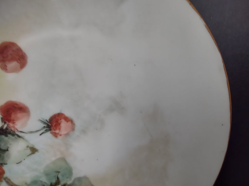 TV Limoges France Cabinet Strawberry Design 9-1/2" Plate (lot 1113)
