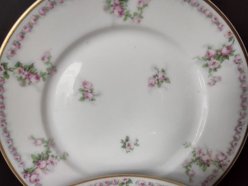 Avenir Limoges France 5 x Salad Plate Rose Garland (lot 559)