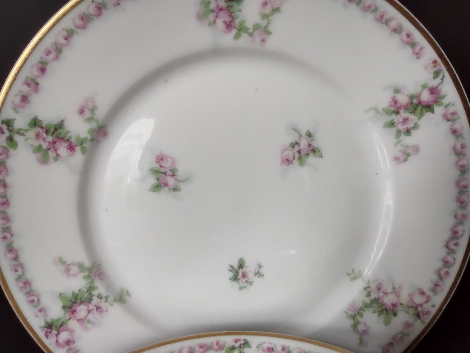 Avenir Limoges France 5 x Salad Plate Rose Garland (lot 559)