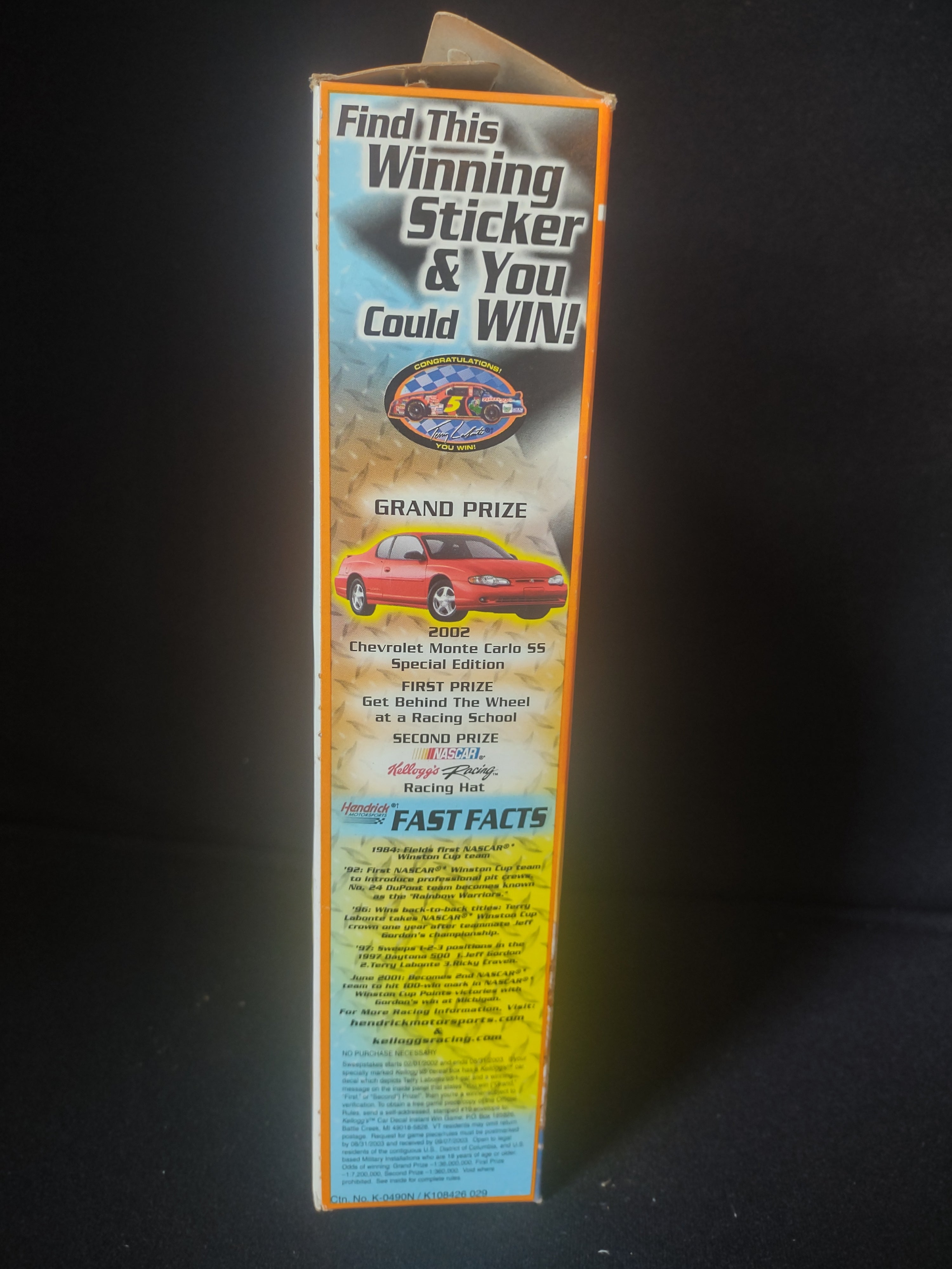 Vintage Collectible Kellog's Mini Wheats Box Terry Labonte Empty Box (lot 2172)