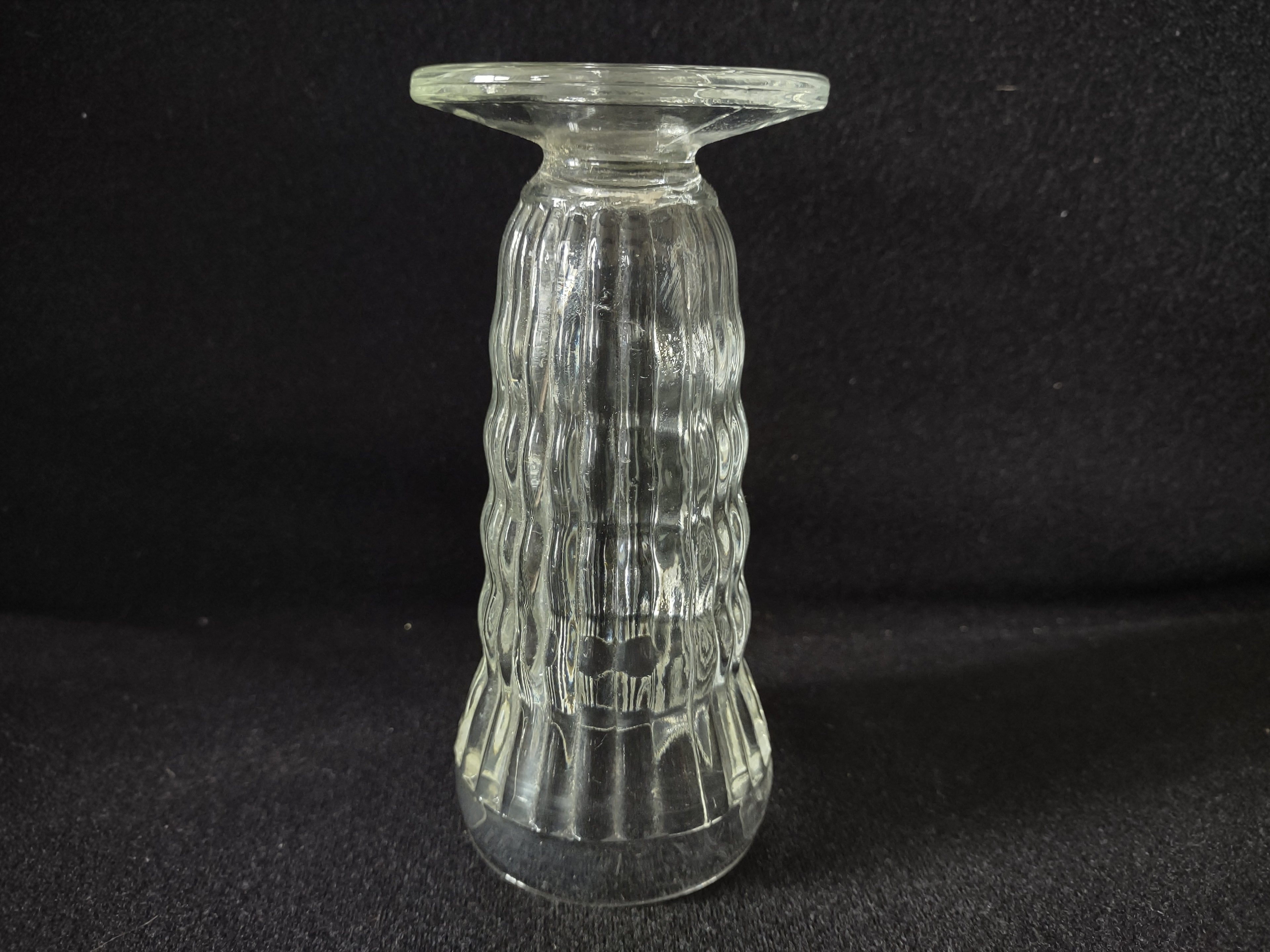 Vintage Retro MCM 5-1/2" Tall Jeannette Clear Glass x 4 (lot 5146)