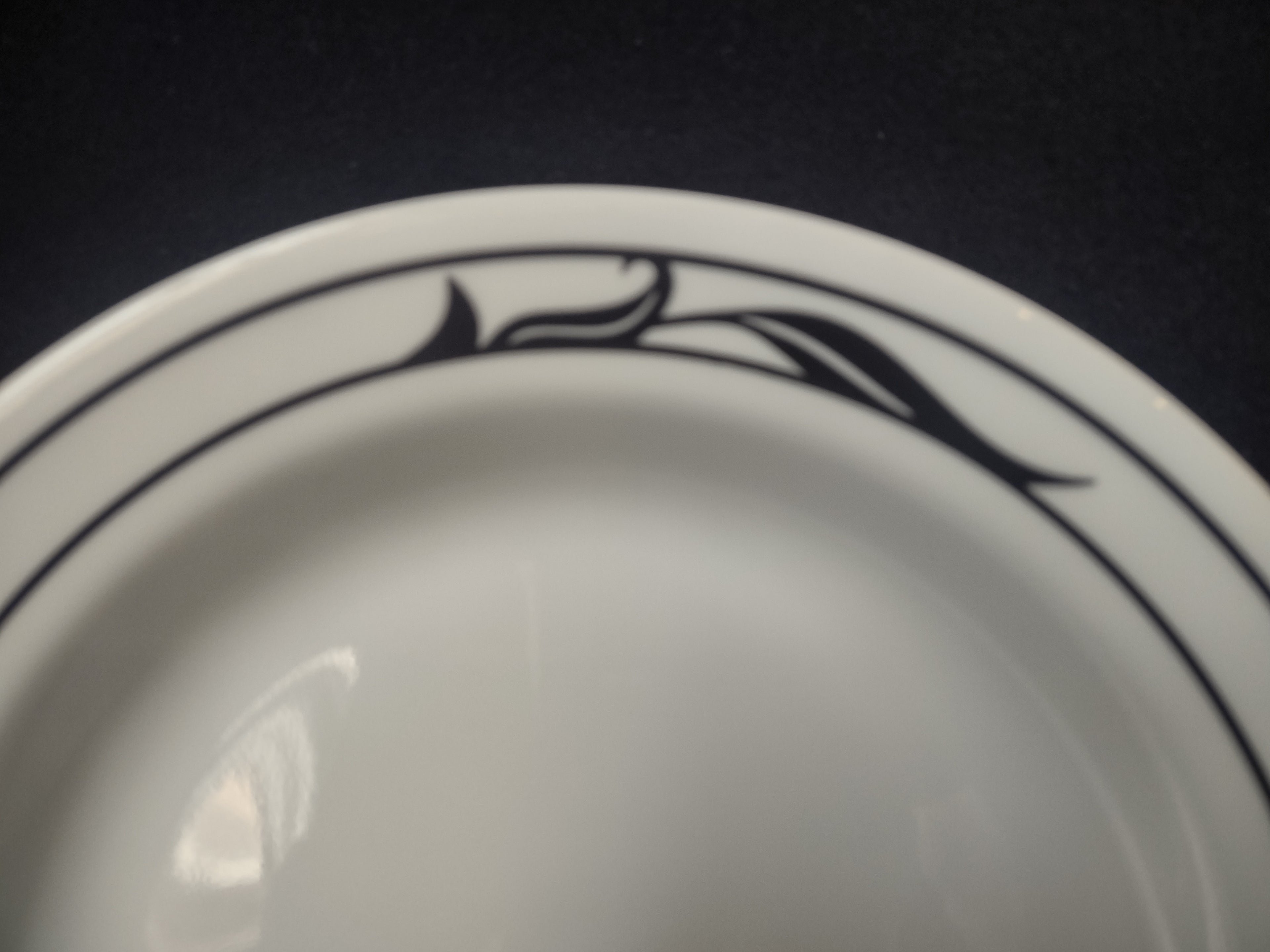 Corelle x 2 LYRICS Bowl Flat Rim Pasta Soup Black Tulip Floral Spray (lot 2791c)