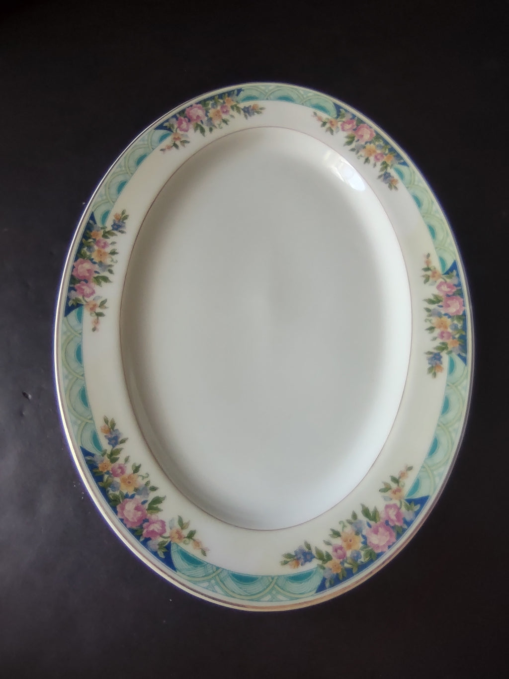 Haviland Limoges Massachusetts Tea Cup with Saucer Blue Floral (lot 937)