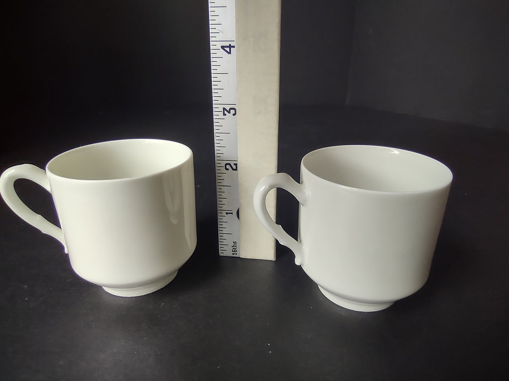 Haviland France Limoges 2 x Demitasse Cups ONLY Plain White (lot 1029)
