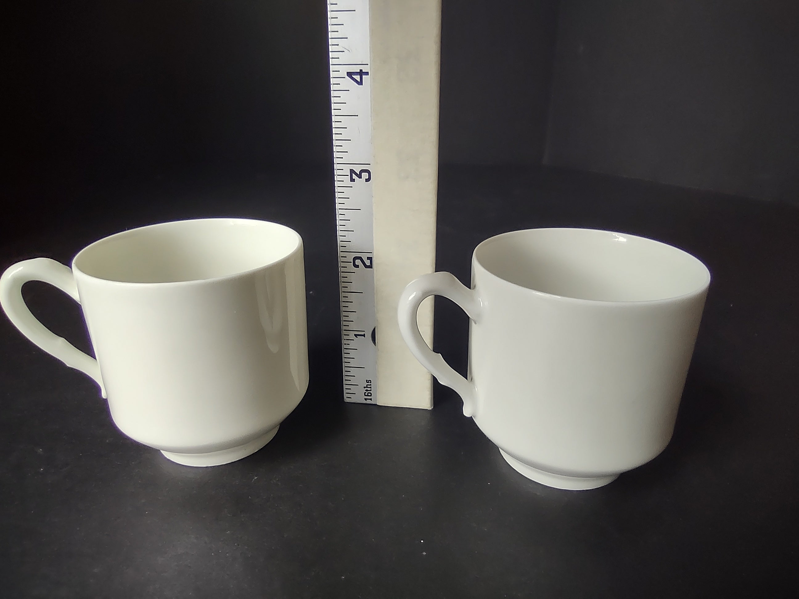 Haviland France Limoges 2 x Demitasse Cups ONLY Plain White (lot 1029)