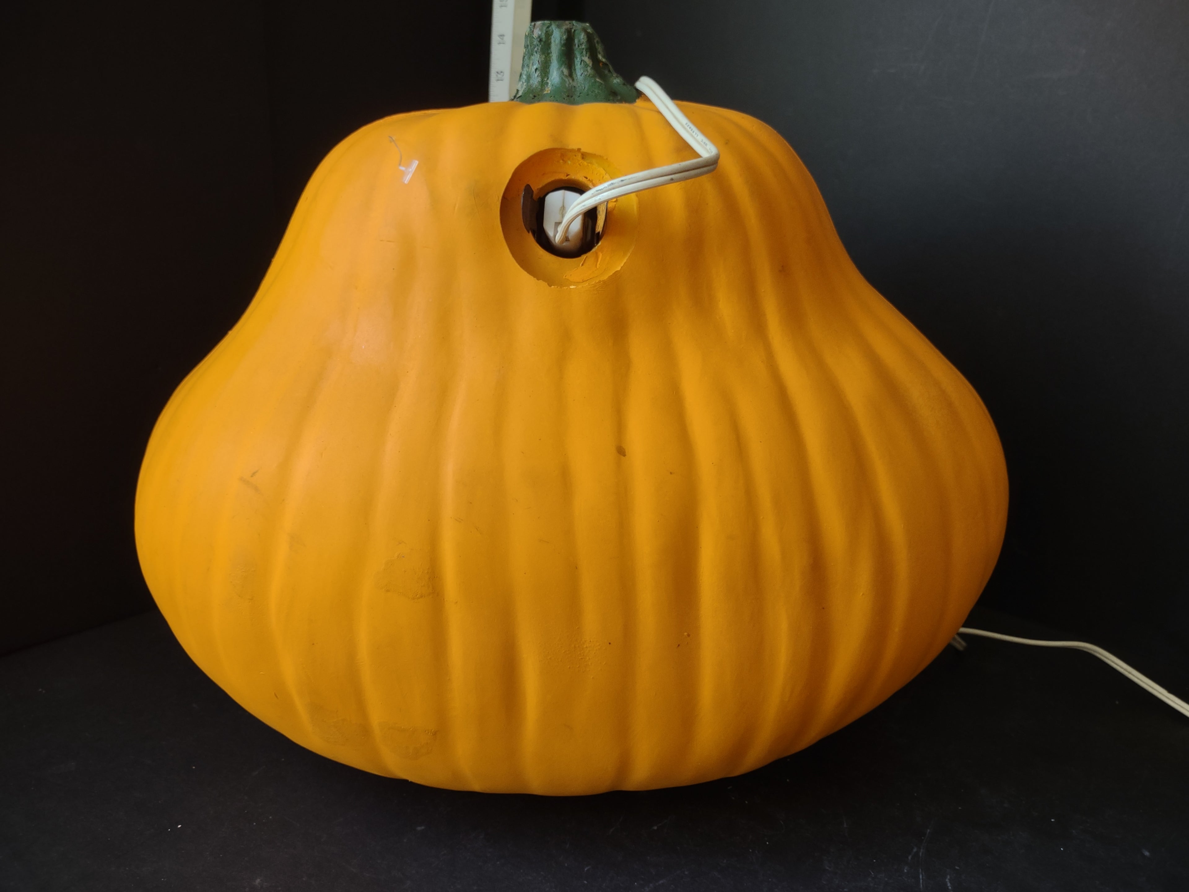 Large 12" Vintage Jack-O'-Lantern Foam Blow Mold Lighted Pumpkin (lot 3014j)