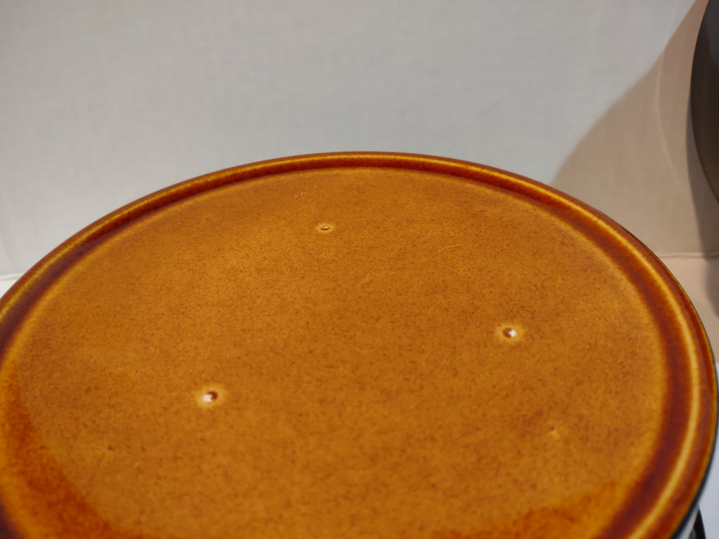 Vintage Ironstone Amber Octagon Serving Dish x 2 Made in USA 8" (lot 5002)