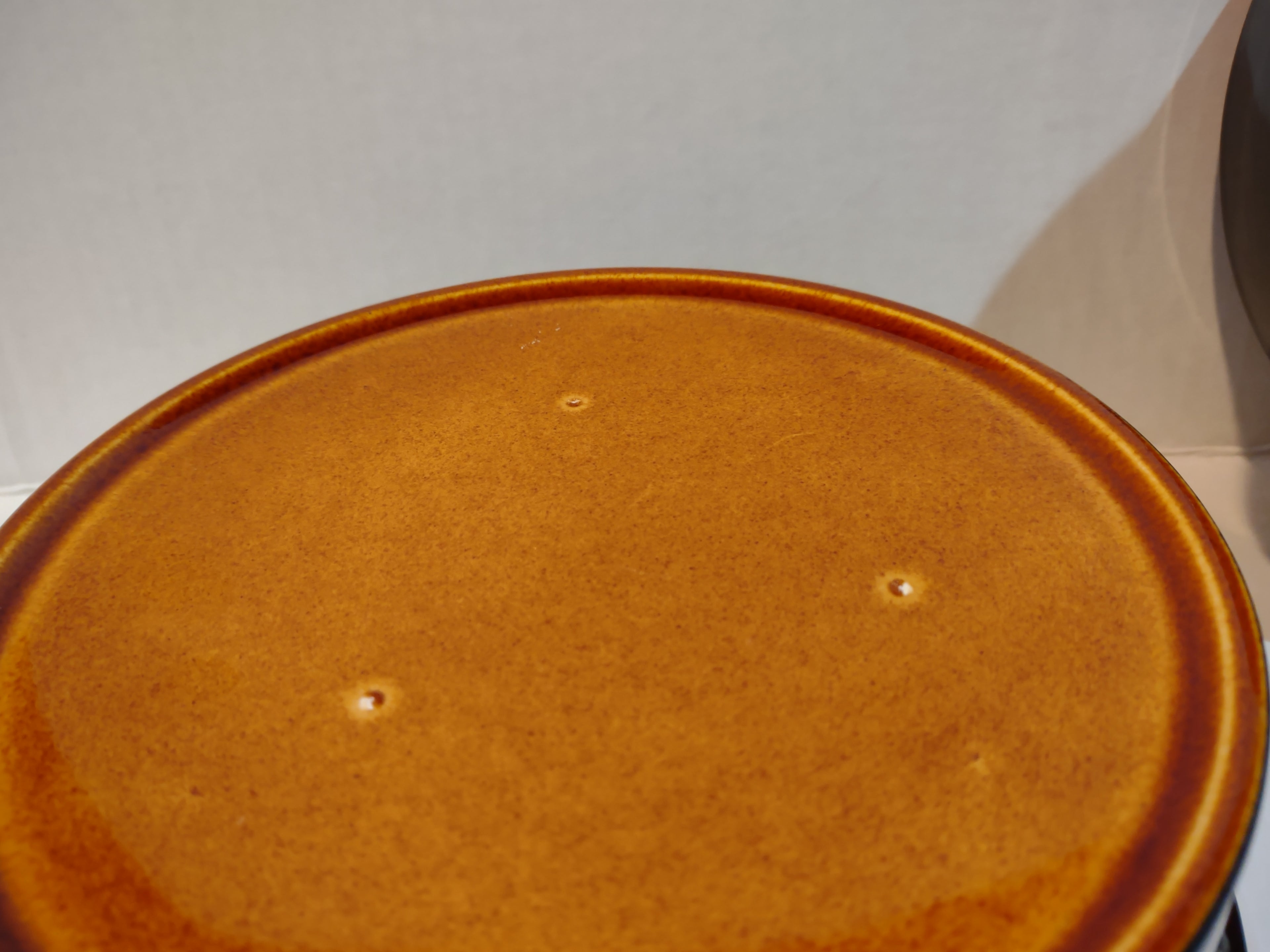 Vintage Ironstone Amber Octagon Serving Dish x 2 Made in USA 8" (lot 5002)