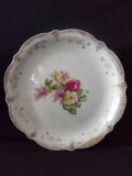 Vintage The Colonial Co. Round Serving Platter Roses CRAZING (lot 5831)