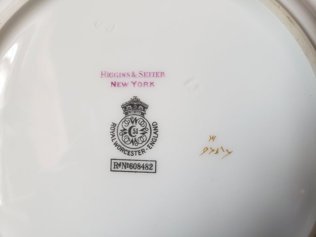 Vintage Royal Worcester Higgins Seiter Butterfly Salad Plate 8" (lot 2123)