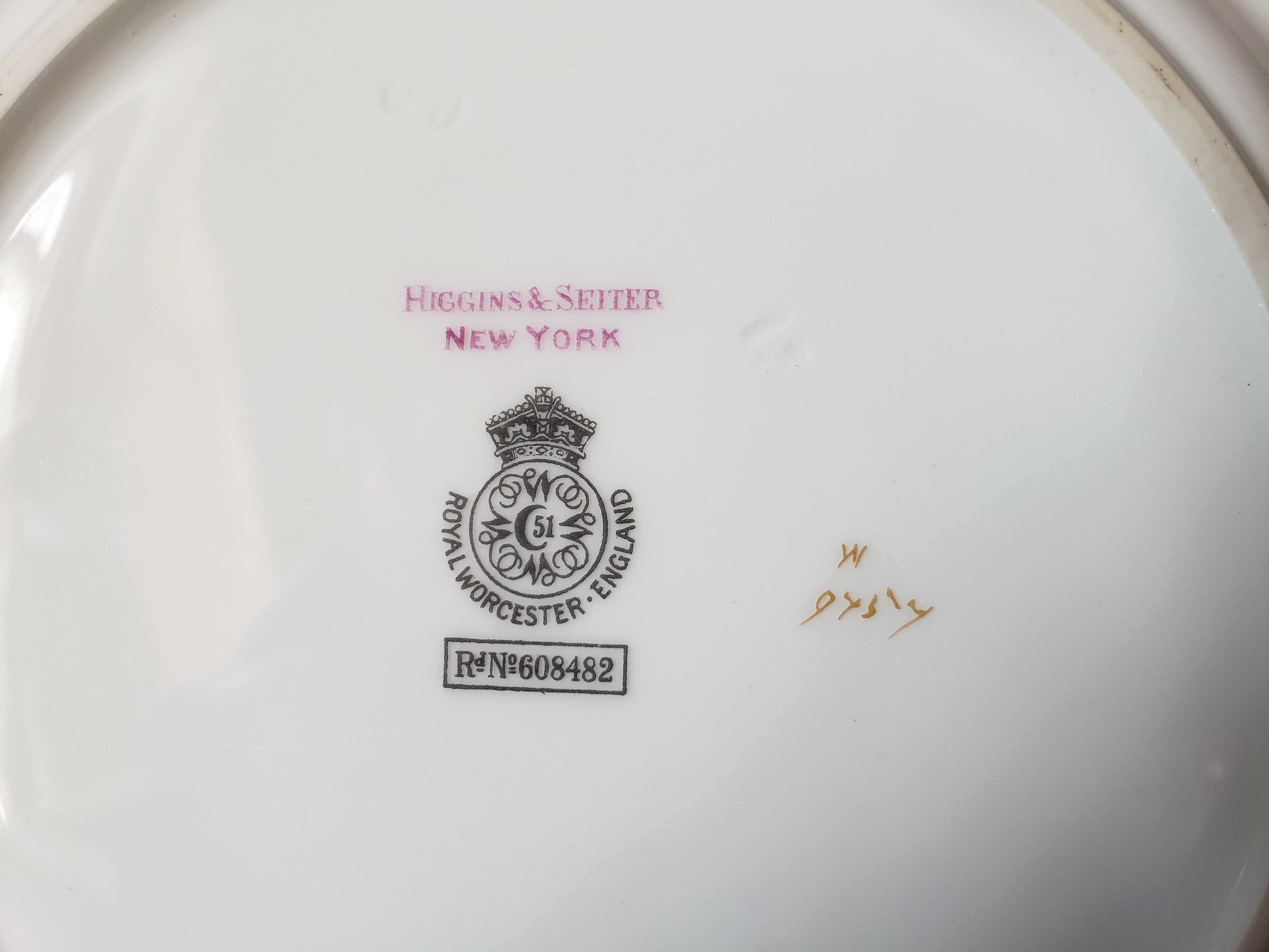 Vintage Royal Worcester Higgins Seiter Butterfly Salad Plate 8" (lot 2123)