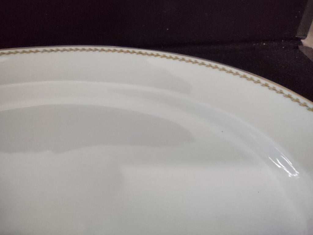 Noritake Yellow Laurel Band Oval Serving Plate S 792A Dish Gold Trim (lot 327)