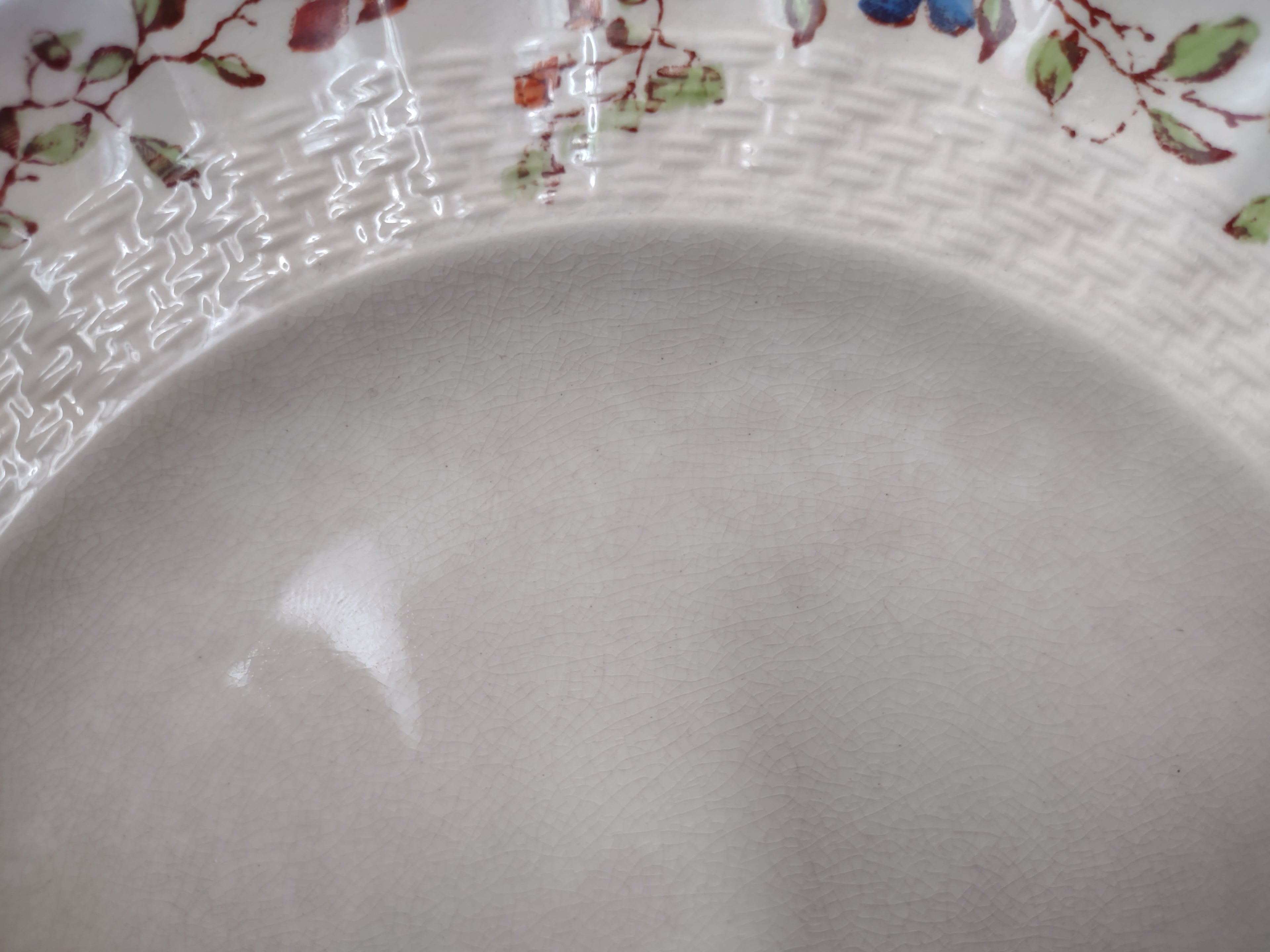 Vintage Copeland Spode Plate Wicker Dale Floral English CRAZING (Lot 5769)