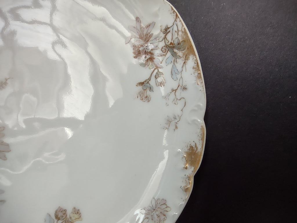 Haviland Limoges Pink Blue Gold Trim Dessert Plate (lot 969)