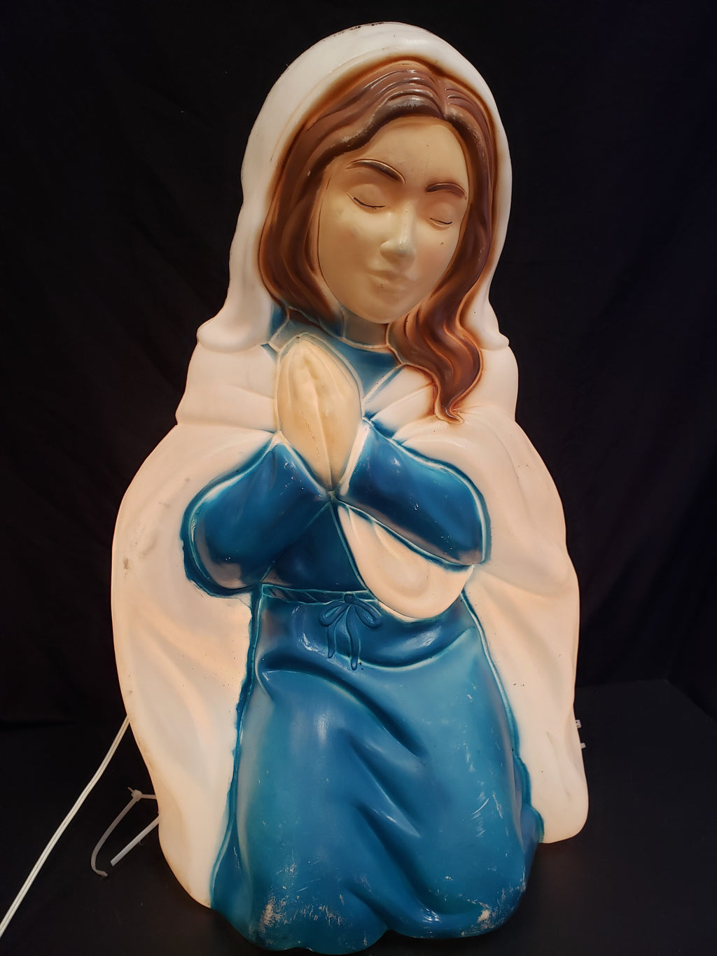 Vintage Christmas Outdoor Blue Mary Blow Mold 26" (lot 2264)