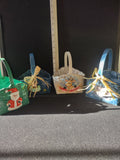 Christmas Woven Gift Treat Baskets Dove Reindeer Santa Set Of 4 (Lot 4669t)