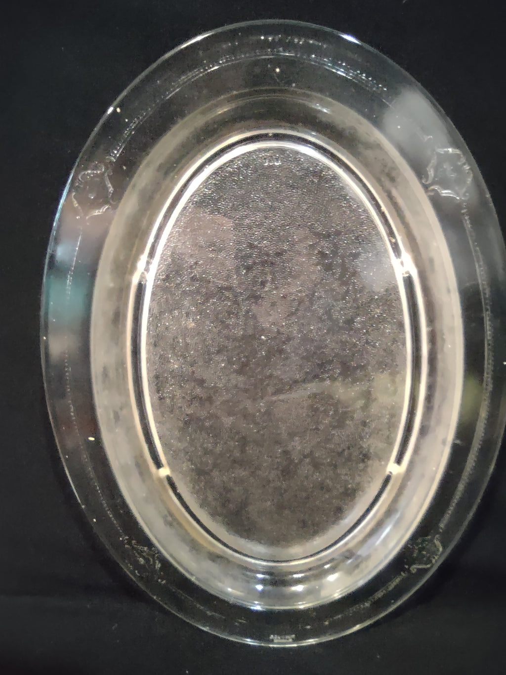 Vintage Glasbake Oval Serving Tray Clear Glass 15"x11" (lot 3244)