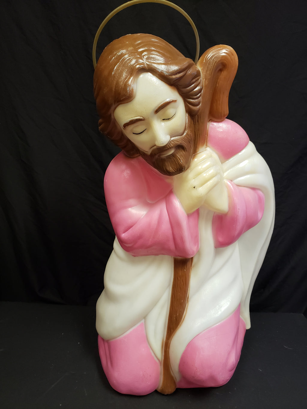 Vintage Christmas Nativity Outdoor Joseph with Halo Blow Mold 27" (lot 2253)
