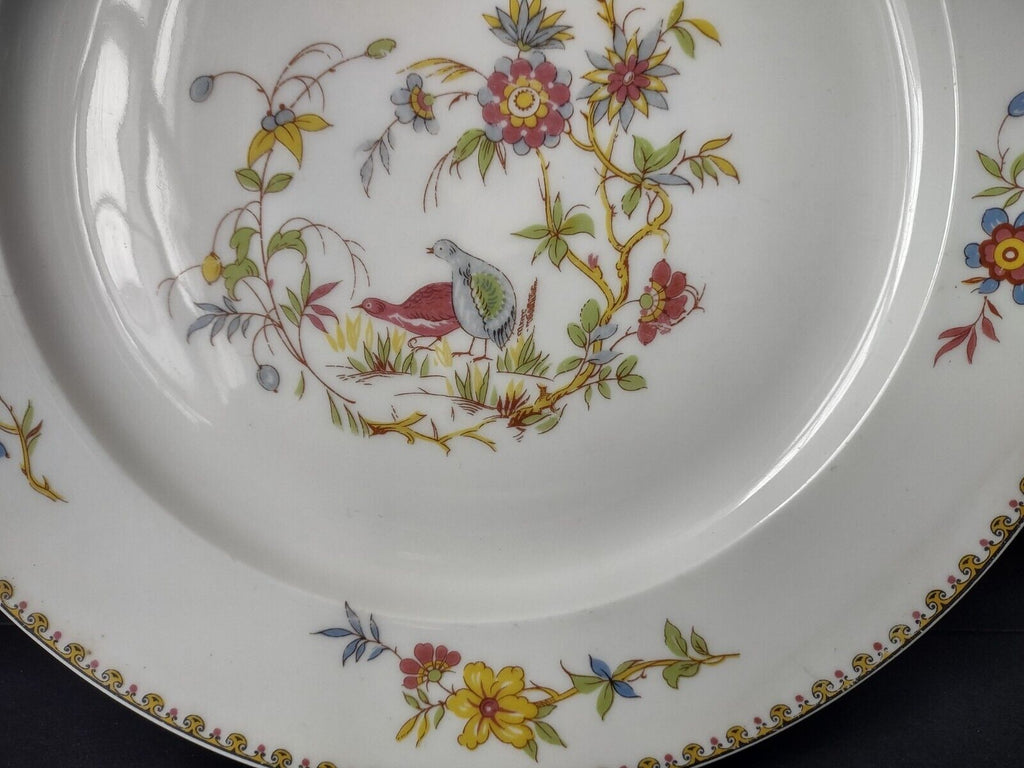 Haviland Limoges Old Abbey Rouen Spray Pheasant Dinner Plate 9-5/8" (lot 345)