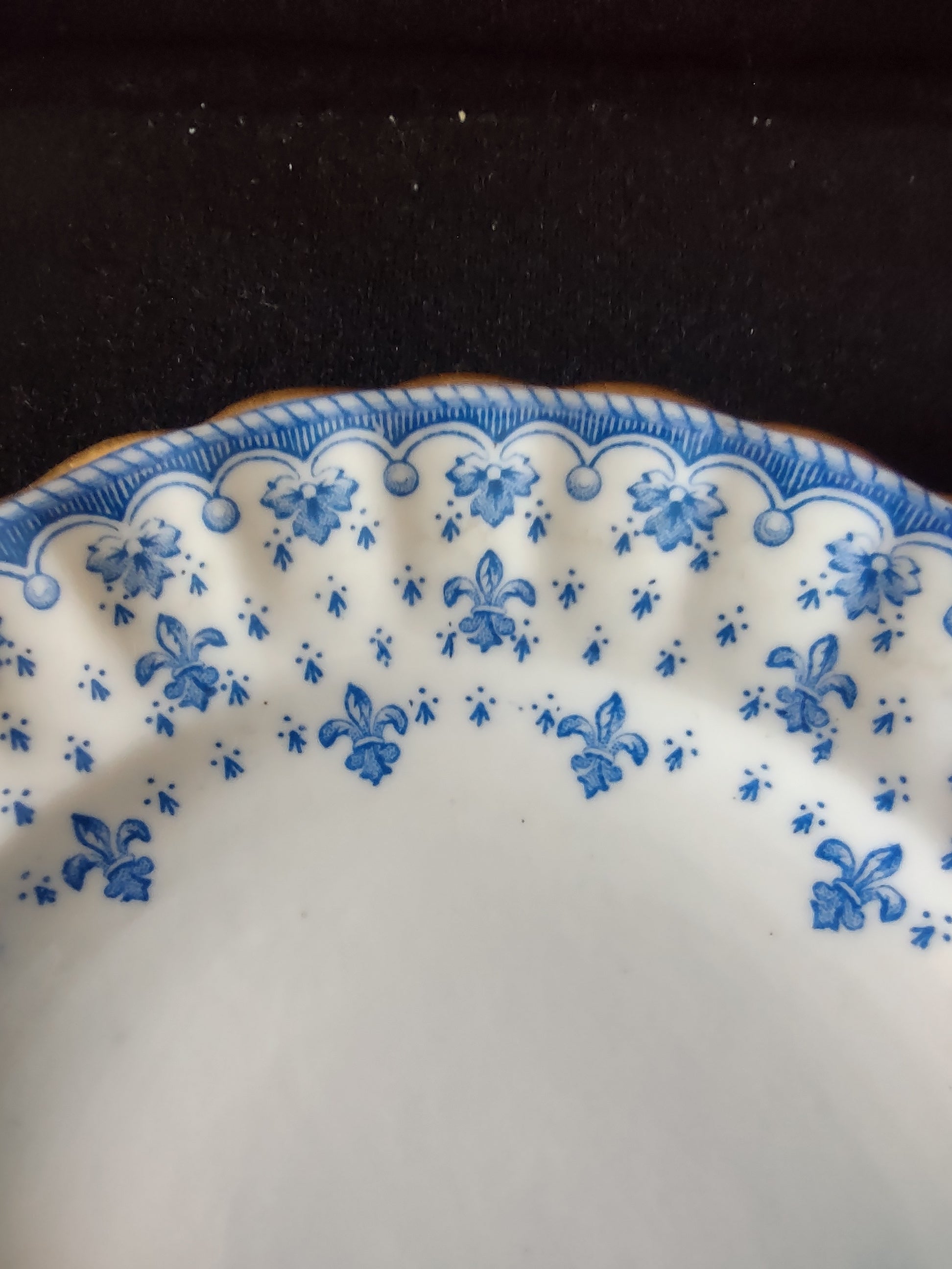 Vintage Copeland Spode Bread Butter Plate Bone China Blue Fleur De Lis (Lot 5760