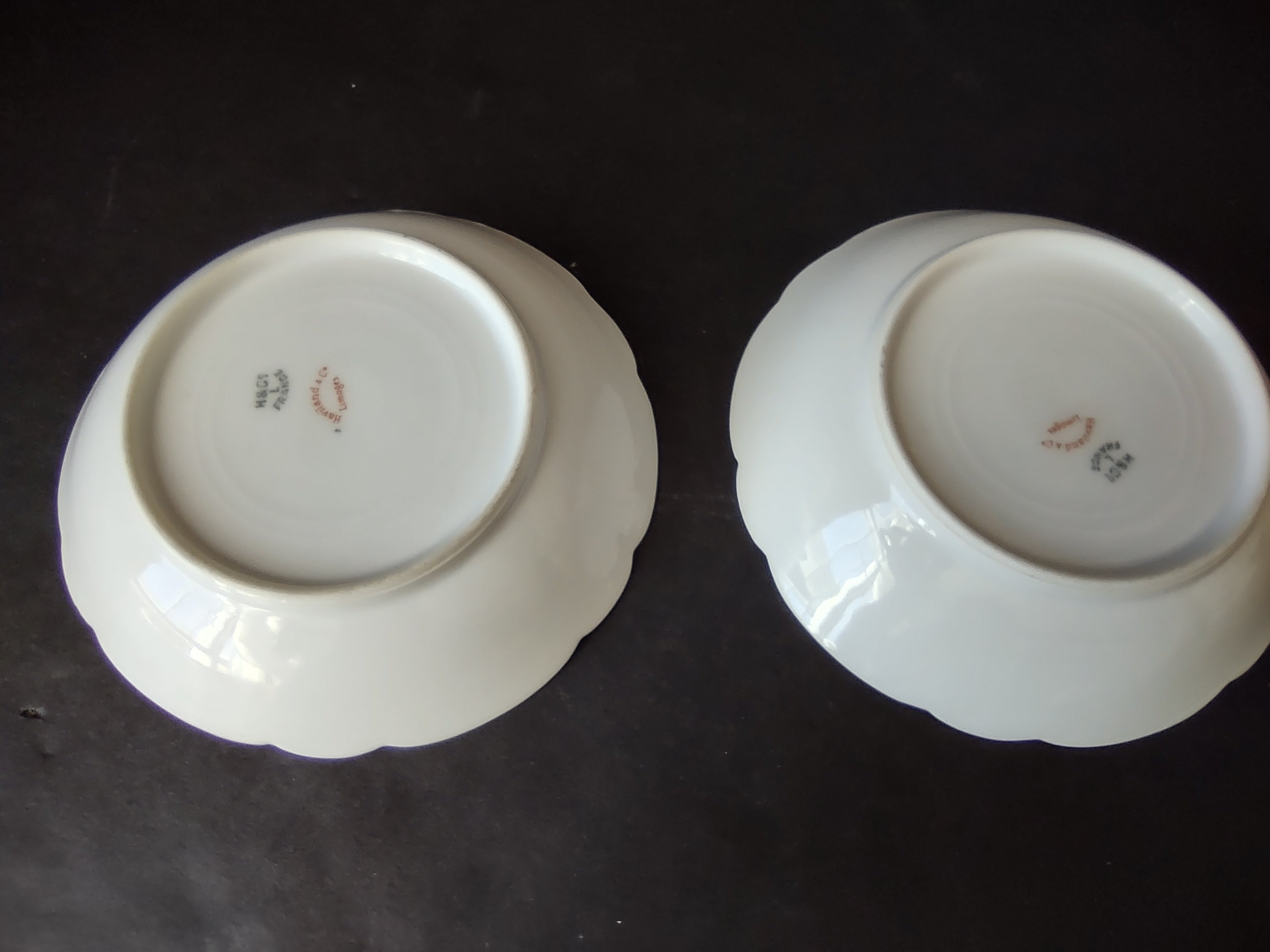 Haviland Limoges French Cottage Shabby Chic 2 x Cranberry Bowl Blue (lot 1117)