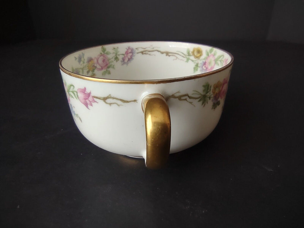 Vintage GDA Limoges Gold Trim Teacup ONLY Summer Flower Garland (lot 693)