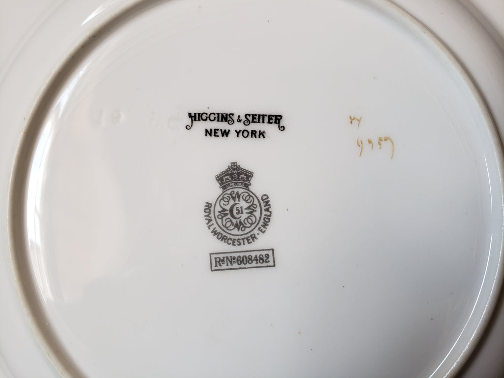 Vintage Royal Worcester Higgins Seiter Butterfly Salad Plate 8" (lot 2122)