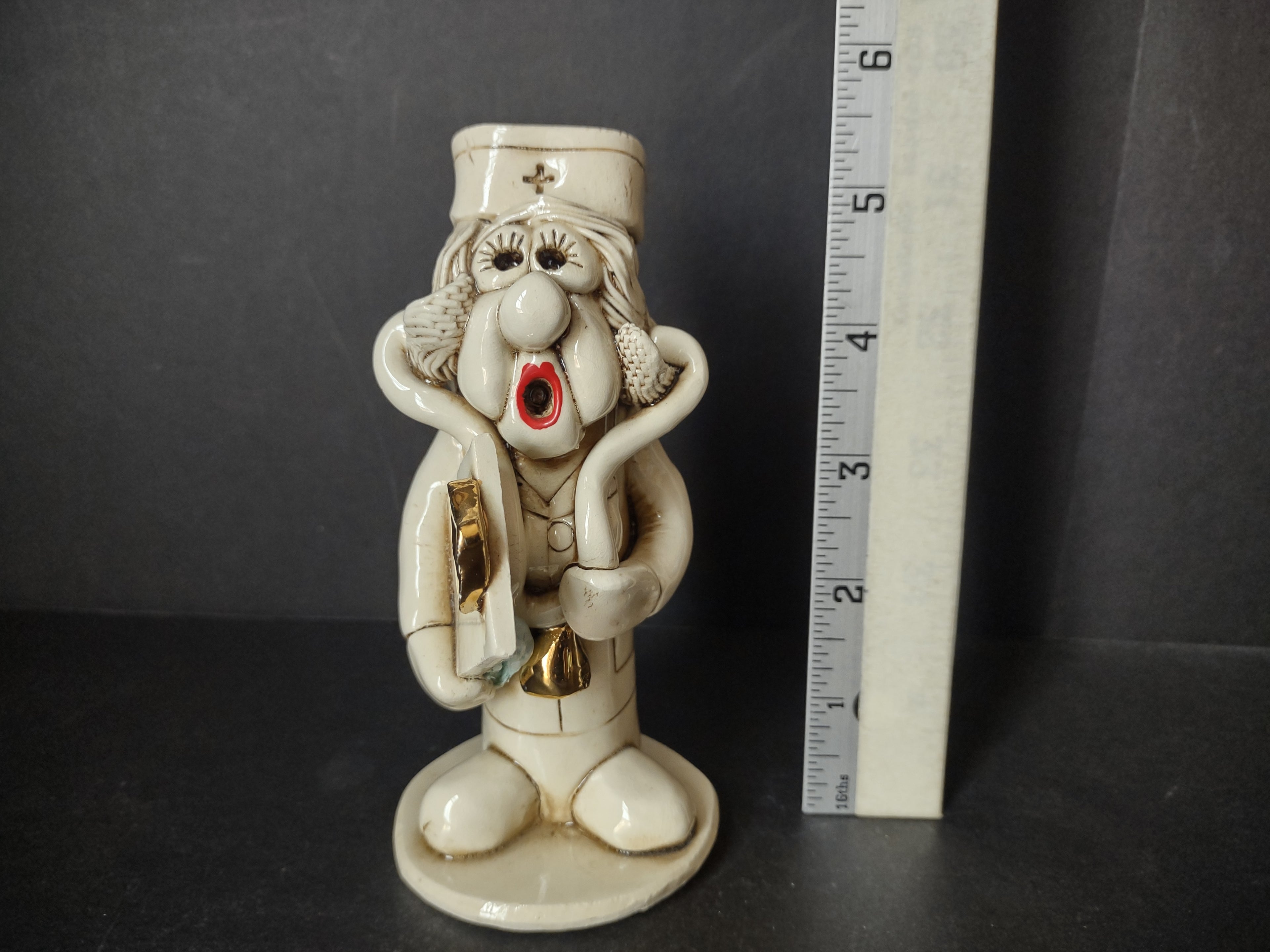Vintage Ceramic Whistle Nurse Shape Figurine (lot 1776)