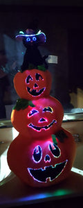 Halloween Inflatable Pumpkin Patch Black Cat Light Up 28" (lot 2980j)