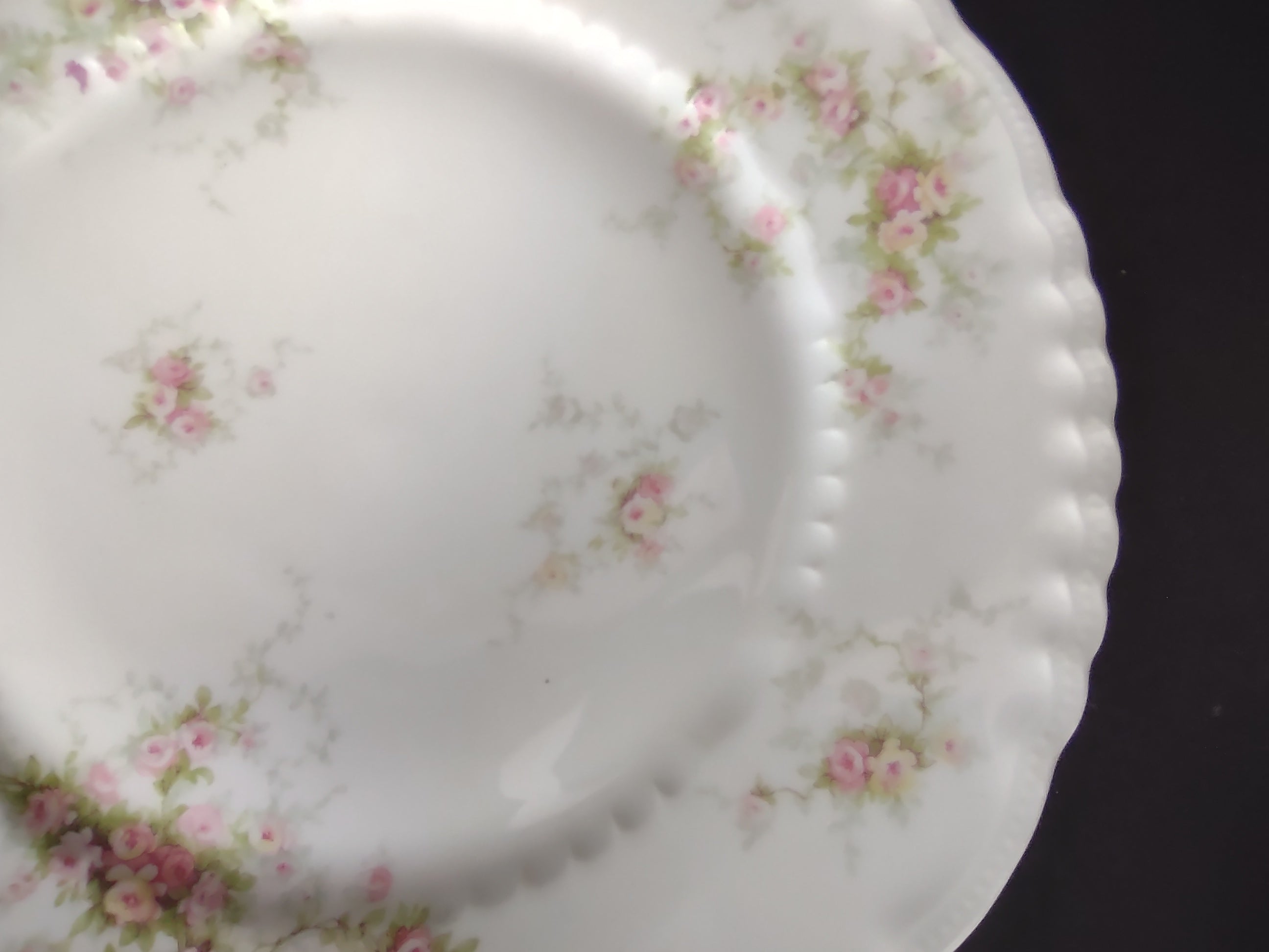 Haviland Limoges Set of Dinner Luncheon Plate Pink Purple Yellow Rose (lot 843)