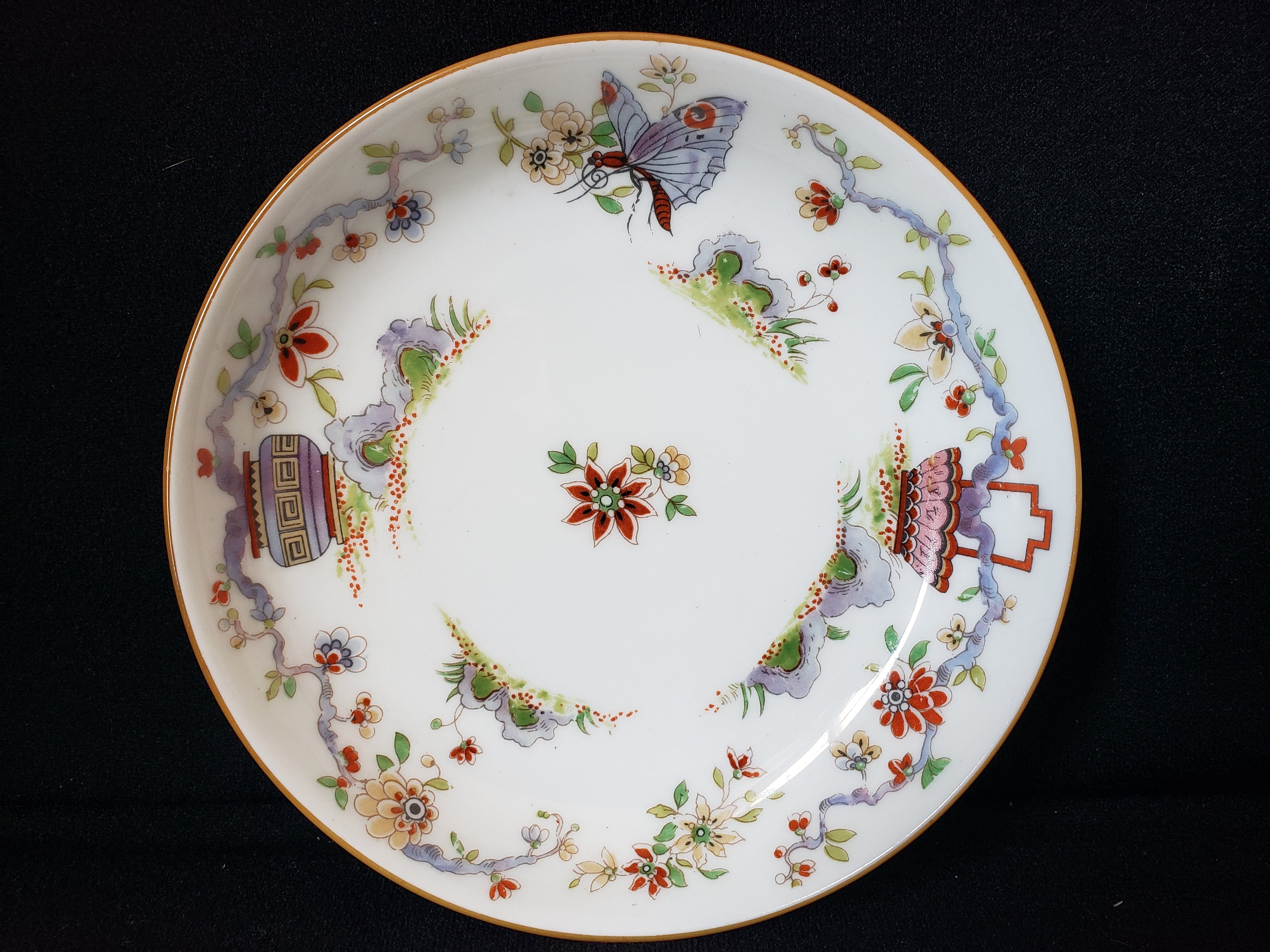 Vintage Royal Worcester Black Higgins Seiter Butterfly Bowl 5-1/2" (lot 2118)