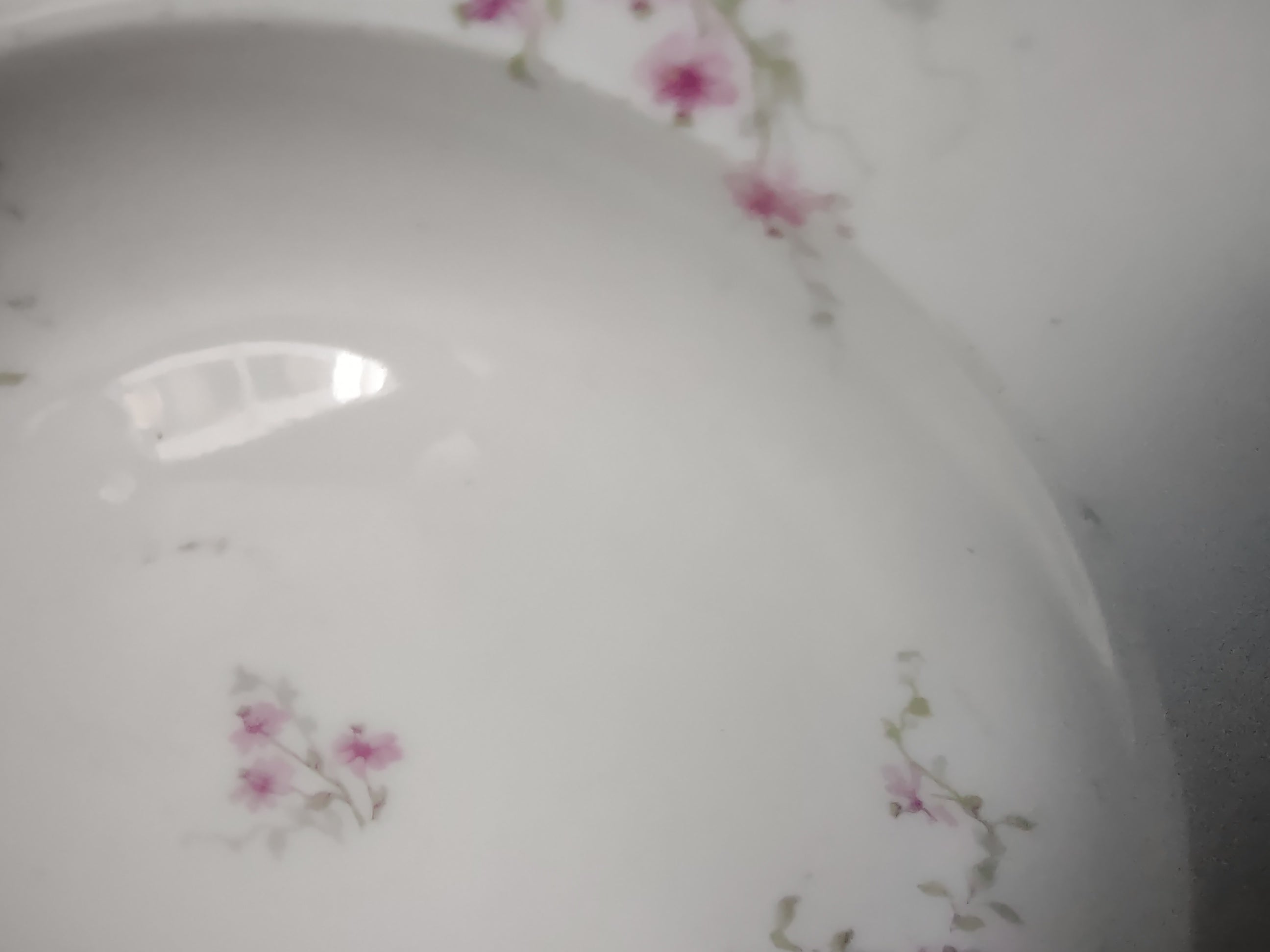 Haviland France Limoges Soup Plate 9-1/2" Pink Floral Gold Trim (lot 1006)