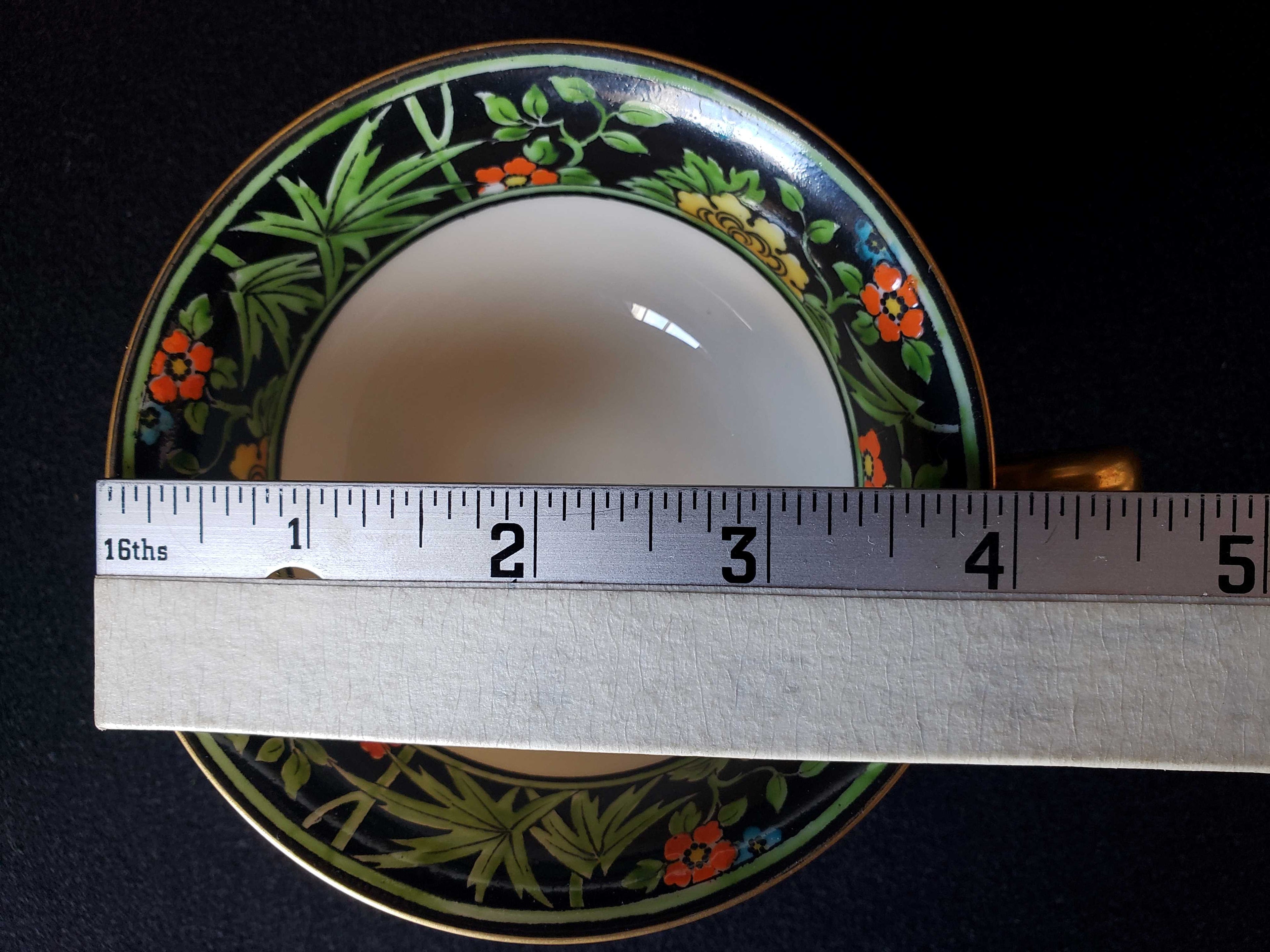 Vintage Lenox Black Rim Tea Cup ONLY (lot 1954)