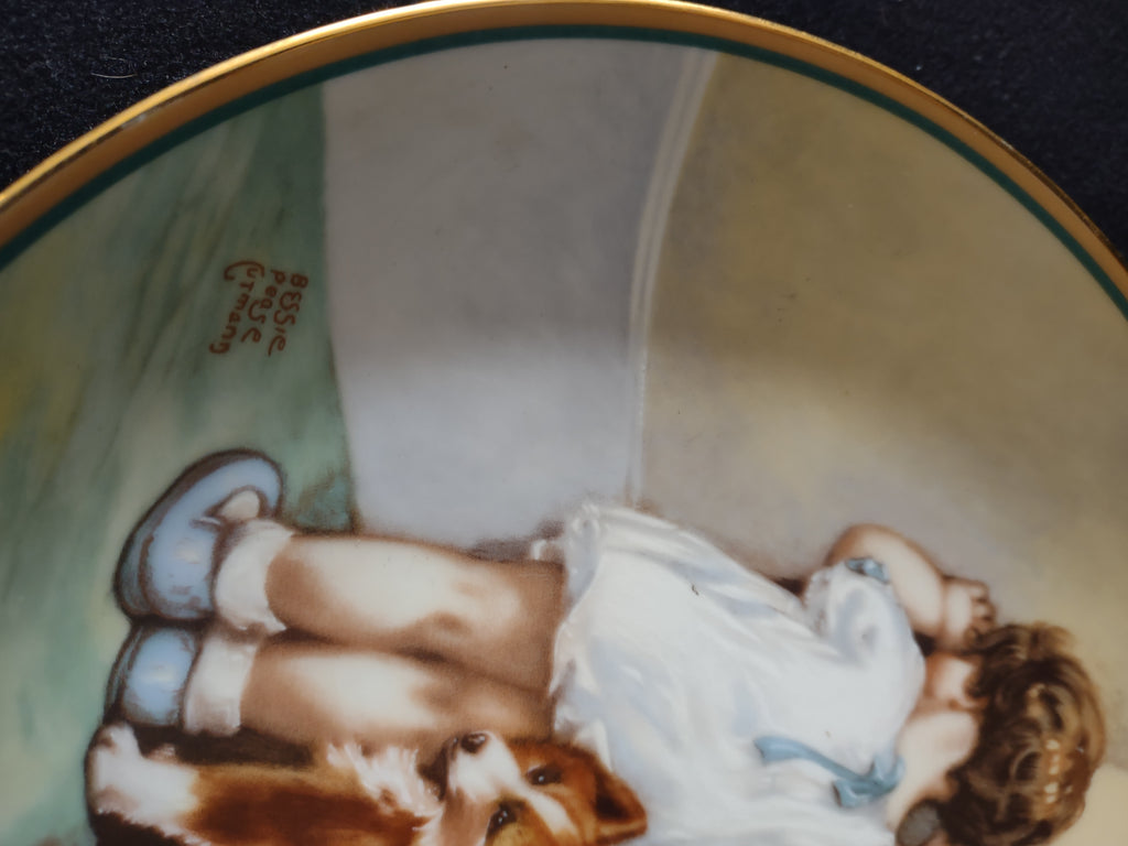 Vintage Bessie Pease Gutmann Child Best Friends Plate In Disgrace (Lot 5110)