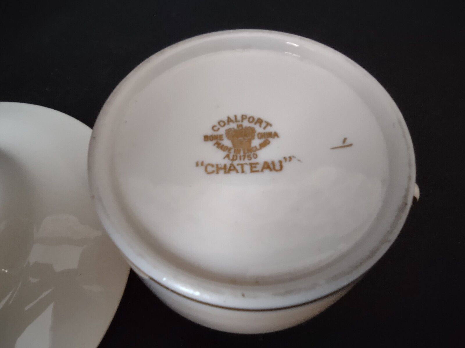 Vintage Coalport Chateau Demitasse Cup Gold Trim Green (lot 513)