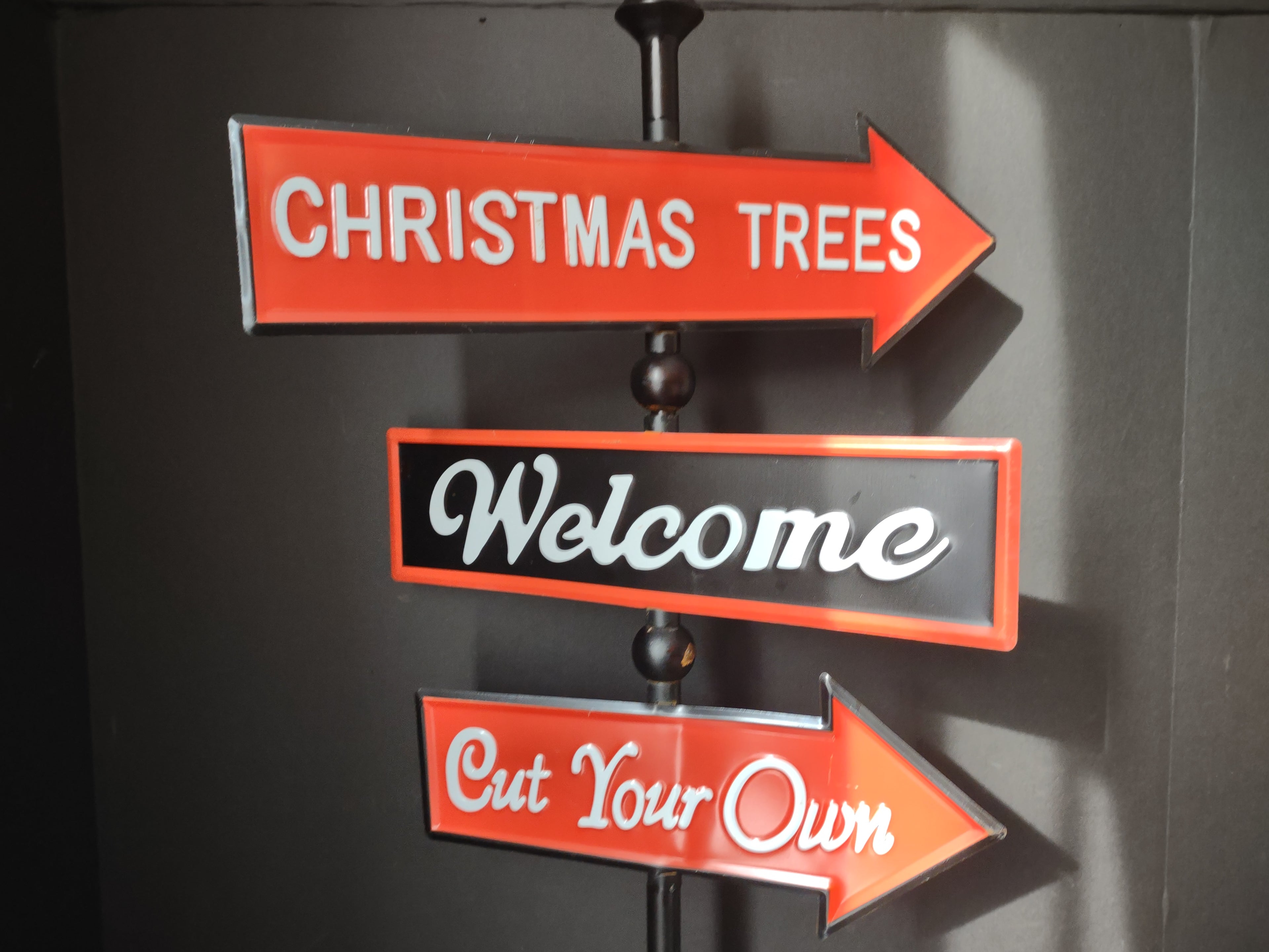 Christmas Tree 36" Metal Sign Pole (lot 2491c)