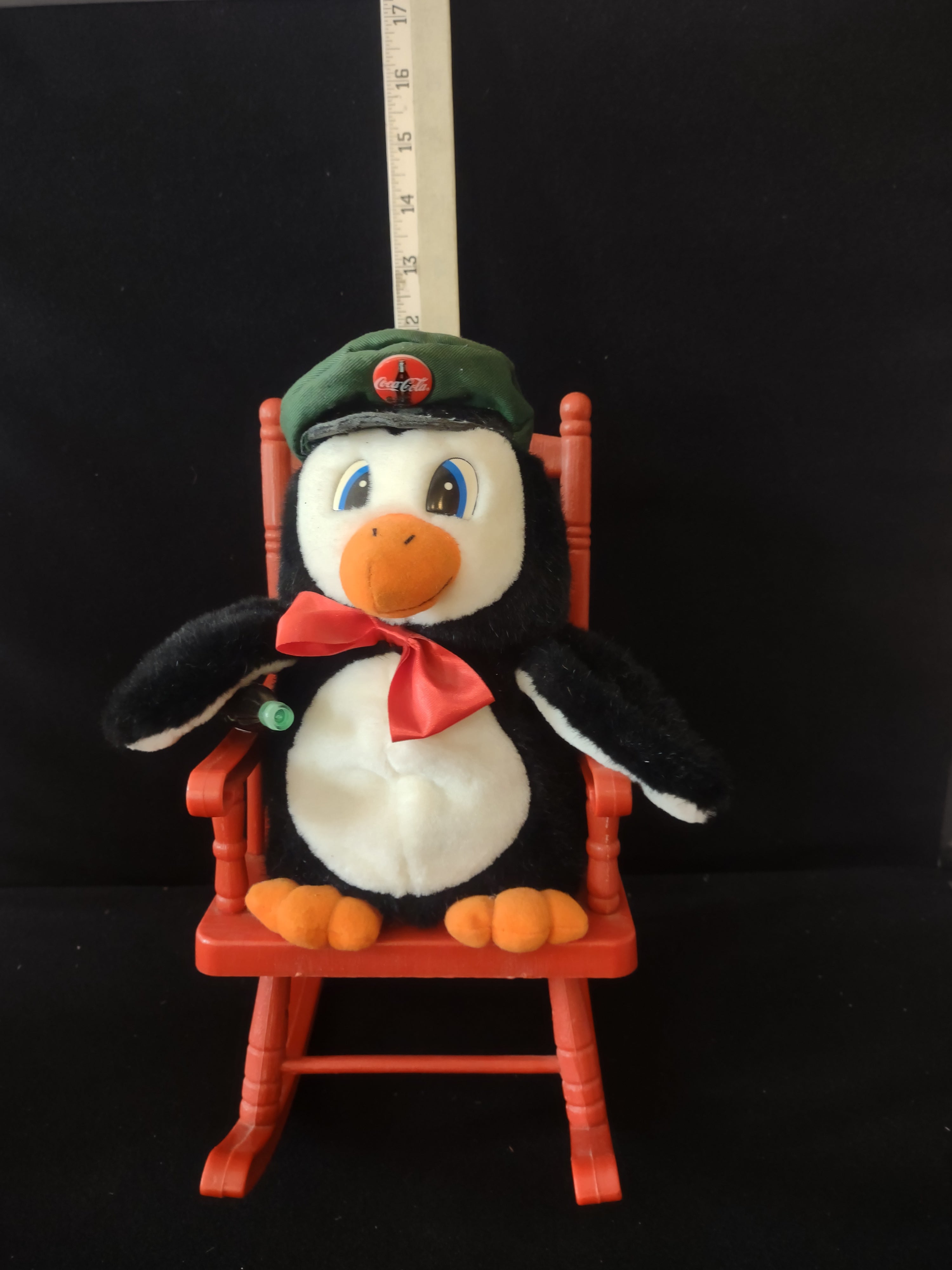 Vintage Musical Coca Cola Penguin On Rocking Chair Does NOT Rock (Lot 3523)