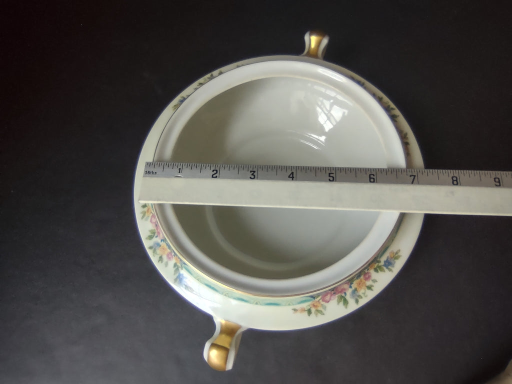 Haviland Limoges Massachusetts Round Tureen NO LID Blue Floral (lot 931)