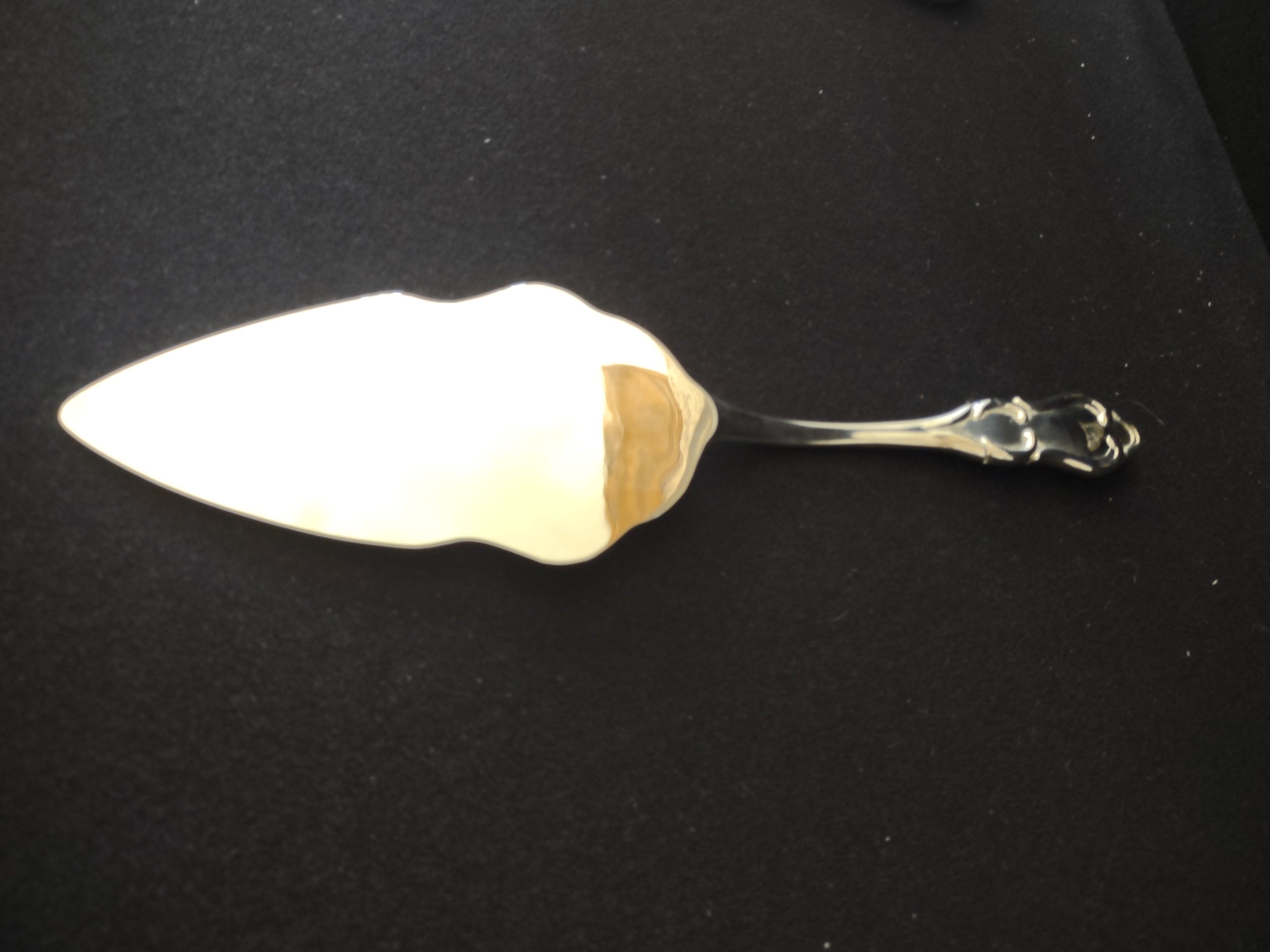 Vintage Silver Plated Engraved Christmas Serving Trowel And Knife Set (Lot 3329)