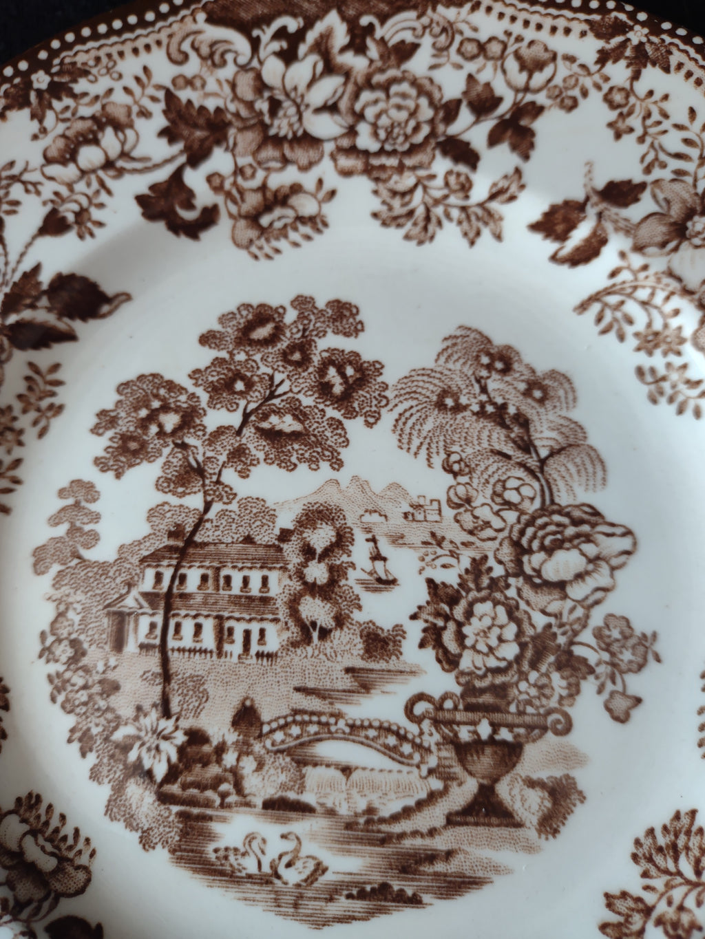 Vintage Royal Staffordshire England Ironstone Plate Tonquin Brown (lot 5652)