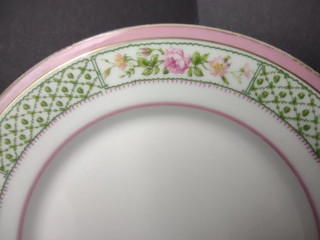 Depose France Bailey Banks Biddle Bread Butter Plate 6-1/4" Pink Green (lot 741)