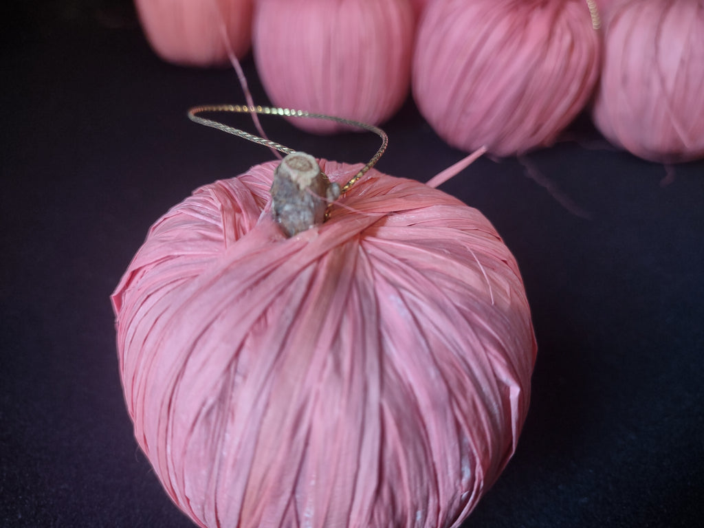Lot of 17 Pink Twine Apple Christmas Ornament (lot 1687)