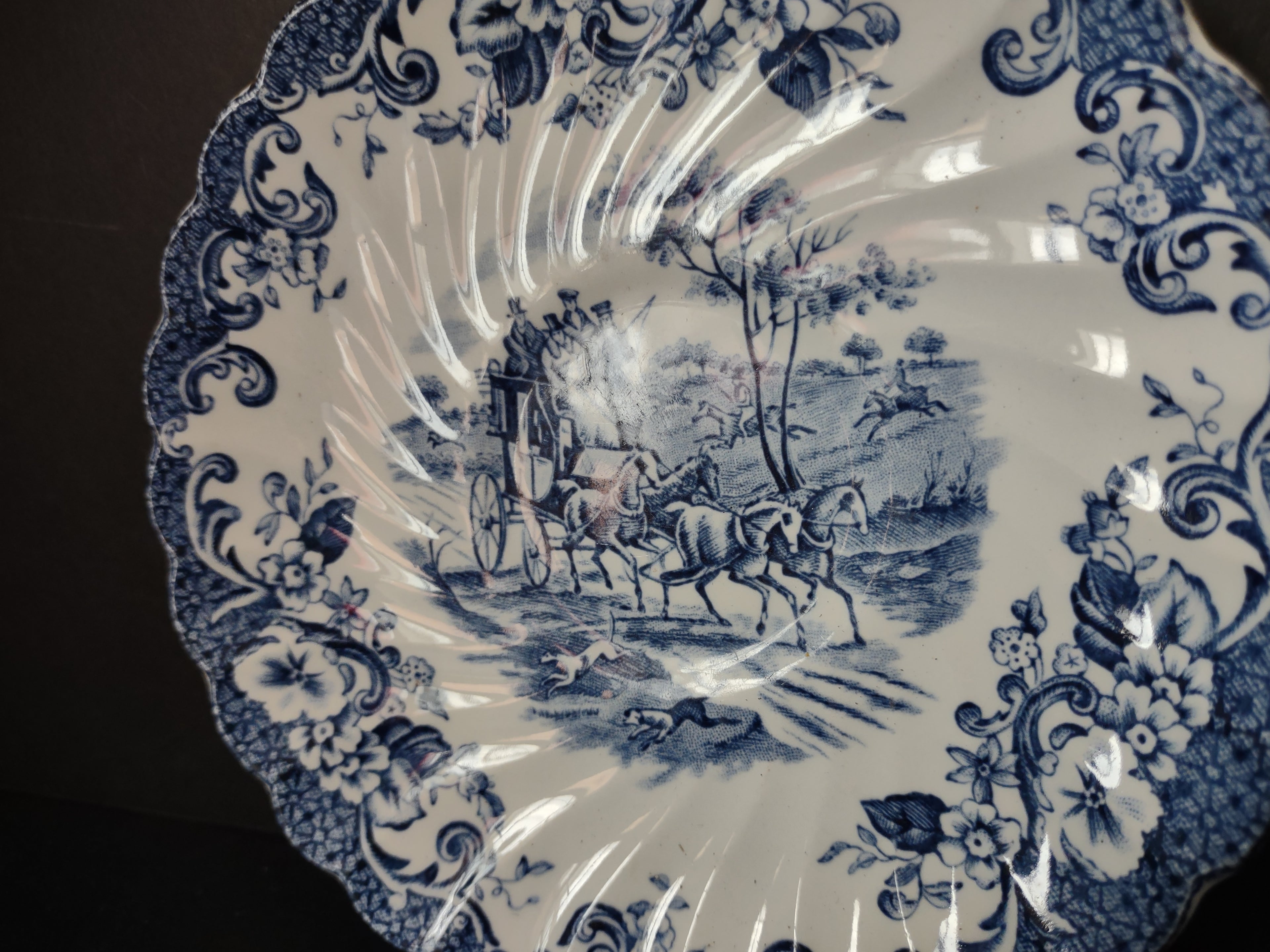 Vintage Ironstone Coaching Scenes Johnson Bros Saucer ONLY (lot 5561)