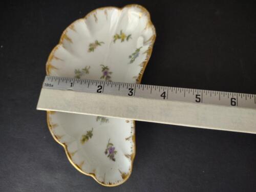 Vintage Haviland Limoges Bone Dish Flower Gold Trim (lot 785)