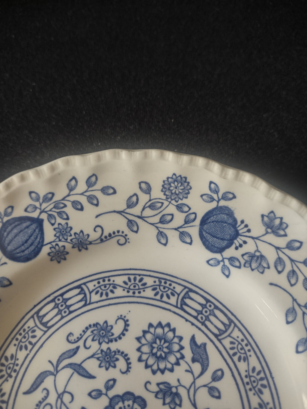 Vintage Enouch Blue Heritage Bread Butter Plate Ironstone England Set Of 3(5973)